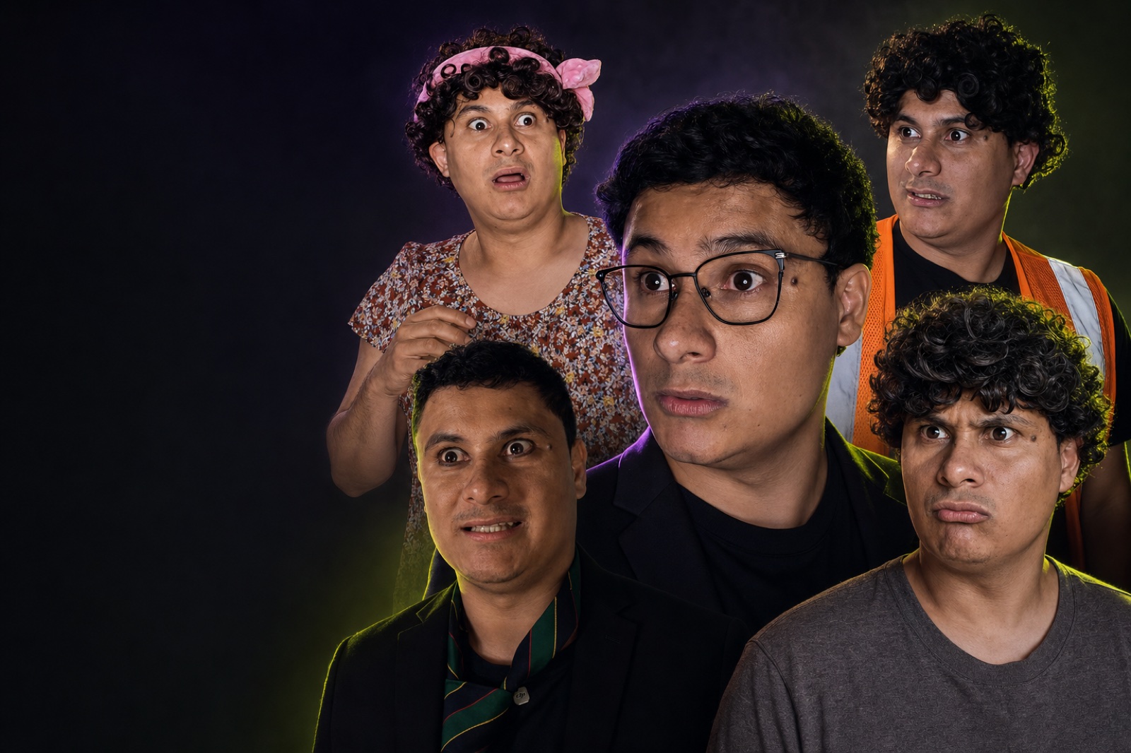 Oliver Castro interpretando a sus personajes